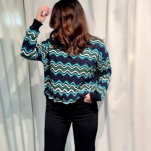 M Missoni (90s) wave pattern shimmer long sleeve